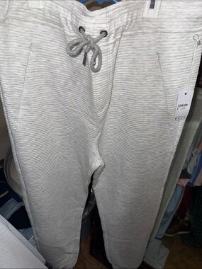 BKE Light Gray Ribbed Sweatpants Joggers